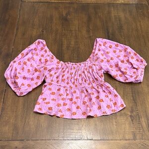 Billabong Pink/Purple Floral Crop Top